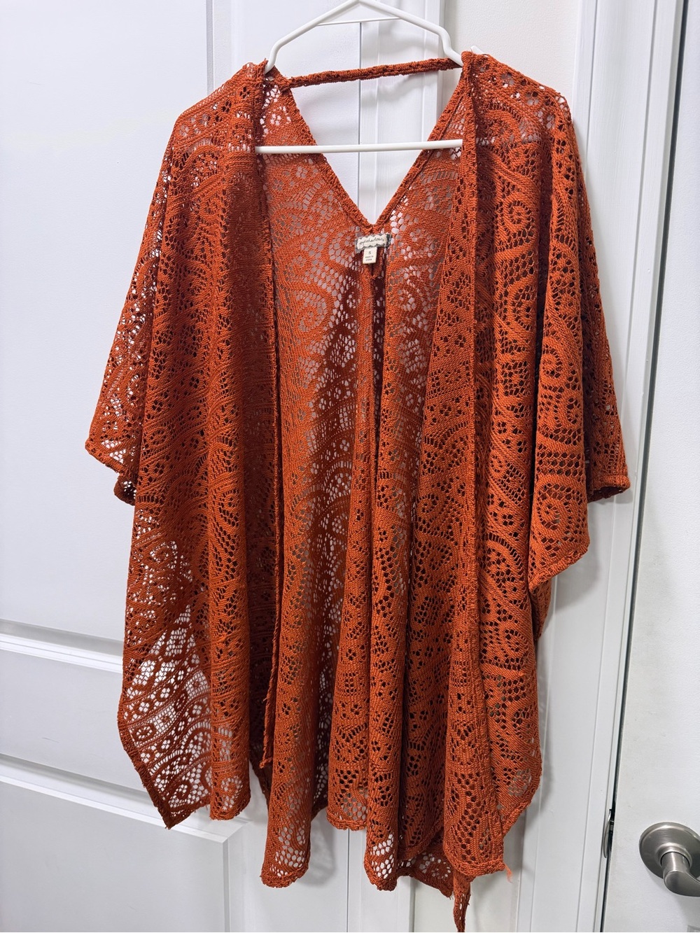 Rust Crochet Lace Kimono